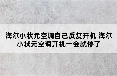 海尔小状元空调自己反复开机 海尔小状元空调开机一会就停了